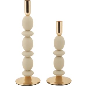 Mauro Ferretti Kerzenhalter Shuttle creme – 2er-Set...