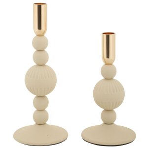 Mauro Ferretti Kerzenhalter Aster creme – 2er-Set...