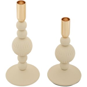 Mauro Ferretti Kerzenhalter Aster creme – 2er-Set...