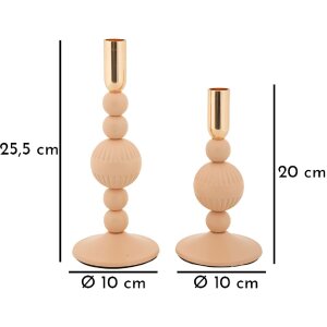 Mauro Ferretti Подсвечники Aster розовый, набор 2 шт Ø10x20/25,5 см