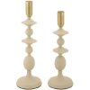 Mauro Ferretti Kerzenhalter Gemini creme – 2er-Set Ø 10x29 cm und Ø 10x33 cm