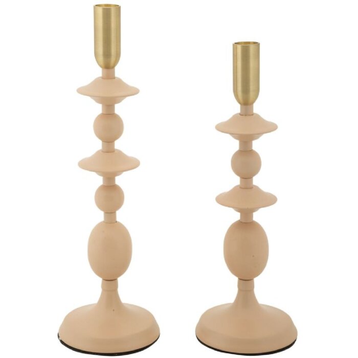 Mauro Ferretti Подсвечники Gemini розовый, набор 2 шт.