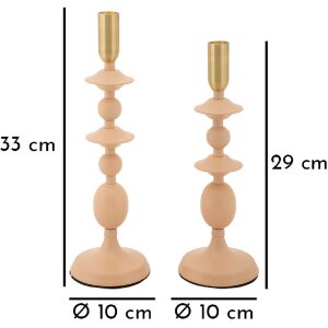Mauro Ferretti Подсвечники Gemini розовый, набор 2 шт.