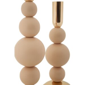 Mauro Ferretti Kerzenhalter Bolly rosa – 2er-Set Ø 10x24 cm und Ø 10x29,5 cm