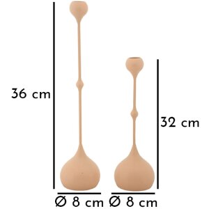Mauro Ferretti Slimmy розовый - набор из 2 свечников 8x26/37 см