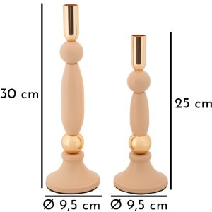 Mauro Ferretti Strek Подсвечники Розовые 2 шт Ø 9,5x25/30 см