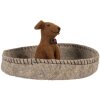 Clayre & Eef 66288 Filzhund im Korb Ø 19x10 cm Grau und Braun
