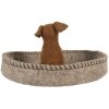 Clayre & Eef 66288 Filzhund im Korb Ø 19x10 cm Grau und Braun