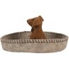 Clayre & Eef 66288 Filzhund im Korb Ø 19x10 cm Grau und Braun