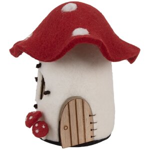 Clayre & Eef 66293 Filzhaus 20x20x18 cm weiß-rot