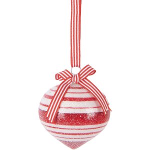 Clayre & Eef 6GL5180 Christbaumkugel Rot &...