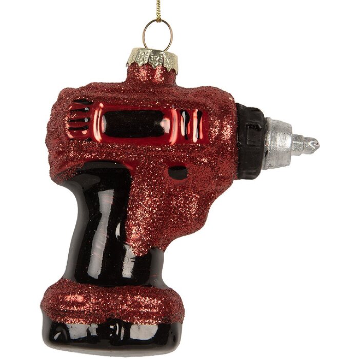 Clayre & Eef Рождественский подвес 9x4x10 см Красный Черный