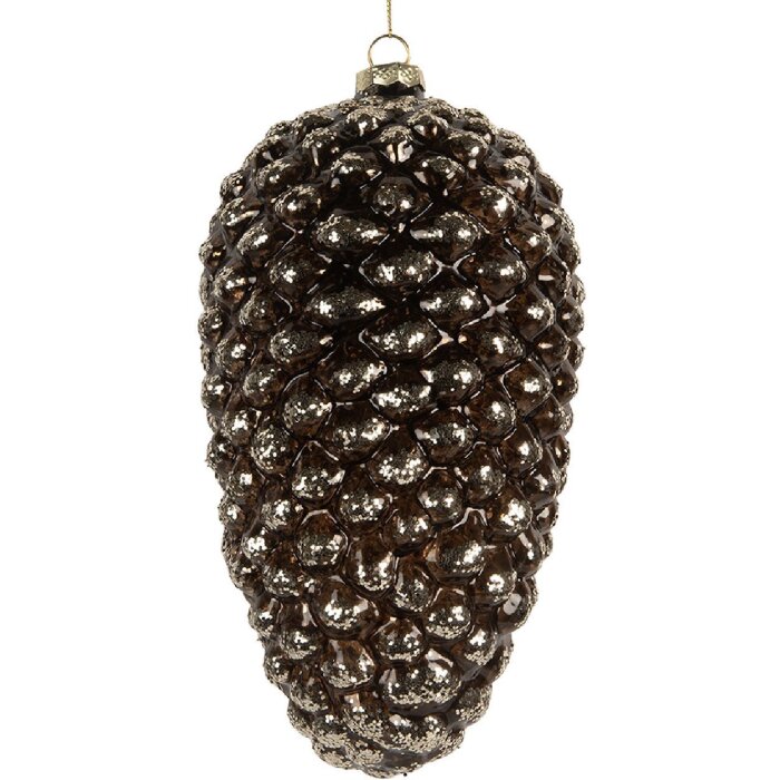 Clayre & Eef 6GL5274 Christbaumkugel Ø 12x24 cm silberfarben