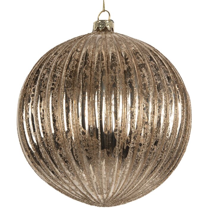 Clayre & Eef 6GL5275 Christbaumkugel Ø 15x15 cm Transparent Silber