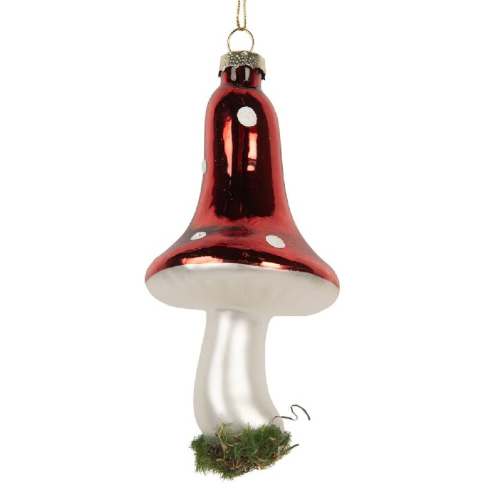 Clayre & Eef 6GL5287 Weihnachtsanhänger Ø 6x12 cm Rot und Weiß