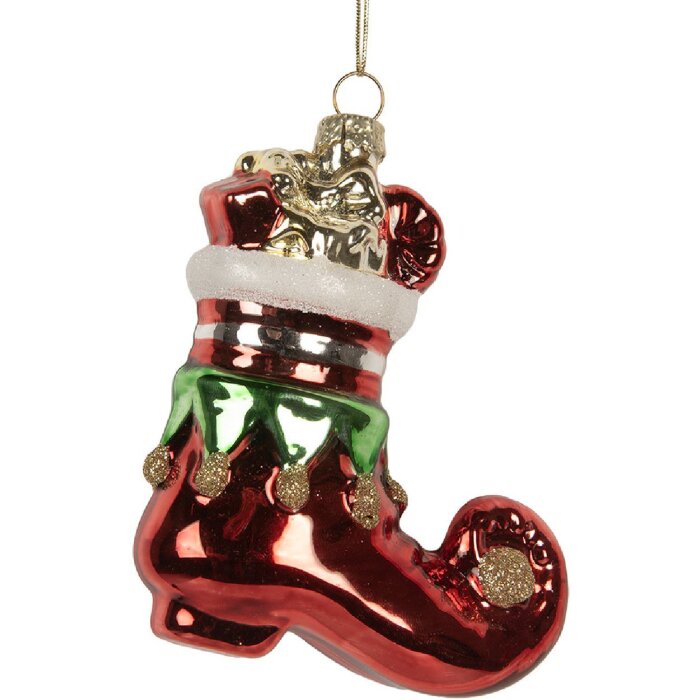 Clayre & Eef Рождественский подвес 9x4x10 см Красный и белый
