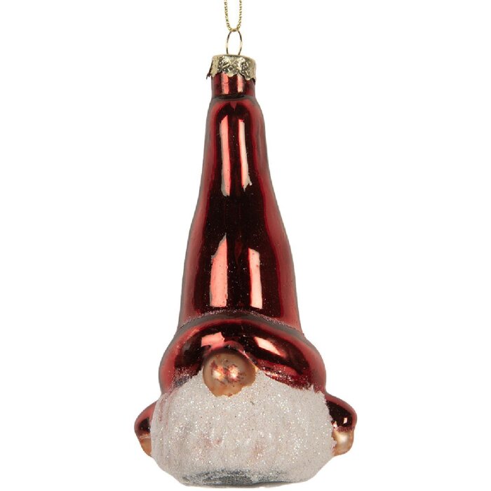 Clayre & Eef 6GL5293 Weihnachtsanhänger 6x5x13 cm Rot und Weiß