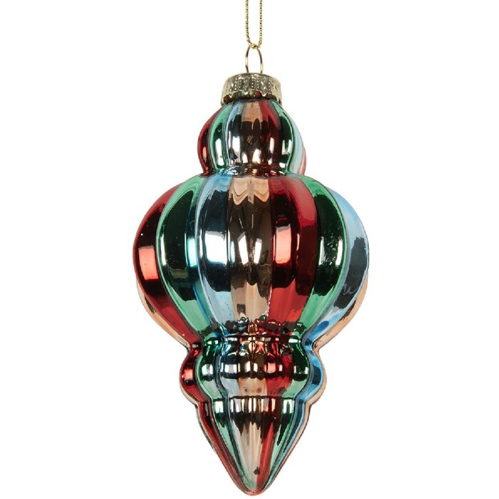 Clayre & Eef 6GL5301 Елочная игрушка стеклянная Ø 7x12 см Многоцветная