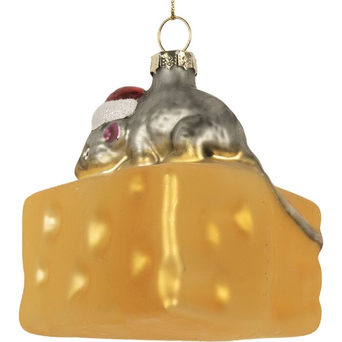 Елочный шар Clayre & Eef 8x8x8 см желтый/серый