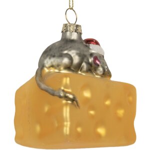 Елочный шар Clayre & Eef 8x8x8 см желтый/серый