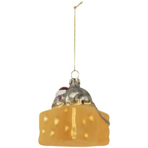 Елочный шар Clayre & Eef 8x8x8 см желтый/серый