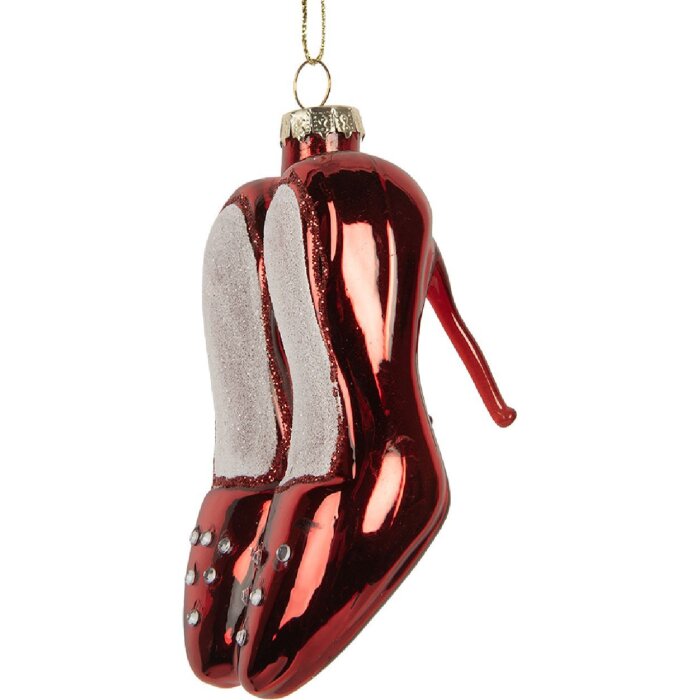 Clayre & Eef Рождественский подвес 6x6x10 см красно-белый