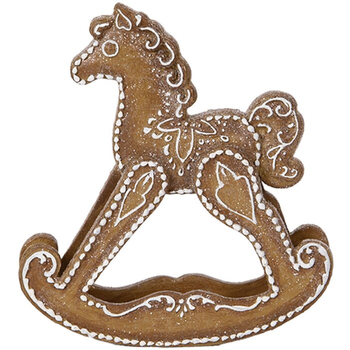 Clayre & Eef 6PR5621 Декоративная лошадка-качалка коричневая 14х4х15 см