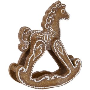Clayre & Eef 6PR5621 Декоративная лошадка-качалка коричневая 14х4х15 см