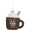 Clayre & Eef Декоративная подвеска Чашка 9x7x10 см Коричнево-белая