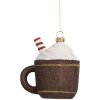 Clayre & Eef Декоративная подвеска Чашка 9x7x10 см Коричнево-белая
