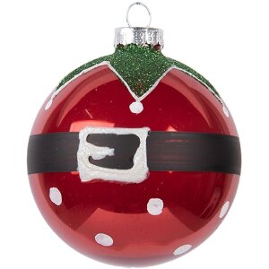 Clayre & Eef 6GL5138 Christbaumkugel Ø 8 cm Rot