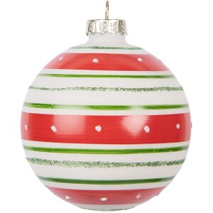 Clayre & Eef 6GL5141 Christbaumkugel Rot 8x8 cm