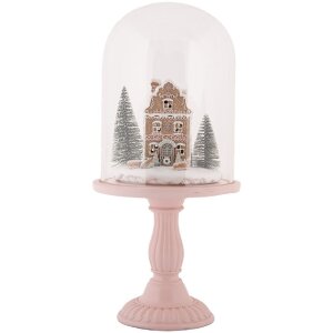 Clayre & Eef 6GL5189 Glasglocke mit Dekoration LED...