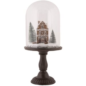 Clayre & Eef 6GL5190 Glasglocke mit Dekoration LED...