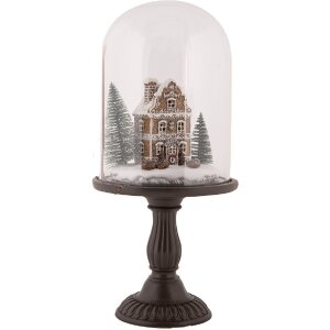 Clayre & Eef 6GL5190 Glasglocke mit Dekoration LED...