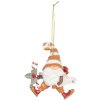 Clayre & Eef Декоративный подвес Санта Клаус 8x4x10 см оранжево-белый