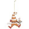 Clayre & Eef Декоративный подвес Санта Клаус 8x4x10 см оранжево-белый