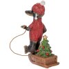 Clayre & Eef 6PR5305 Декоративная фигурка Такса 8x4x13 см коричнево-красная