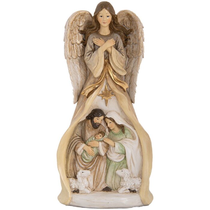 Clayre & Eef Рождественская группа 15x12x30 см бежево-золотистая