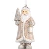 Clayre & Eef 6PR5661 Dekoration Anhänger Weihnachtsmann 5x4x9 cm Beige/Weiß