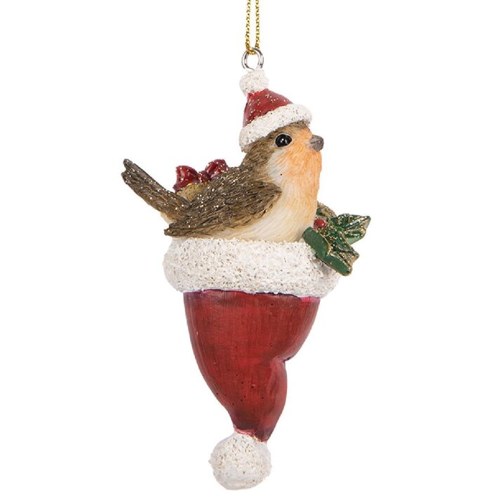 Clayre & Eef Декоративный подвес Птица 5x3x9 см