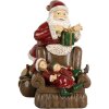 Clayre & Eef 6PR5668 Dekoration Weihnachtsmann mit Kinder 17x13x18 cm Rot