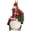 Clayre & Eef Санта на лебеде 13x10x16 см Красный и Белый