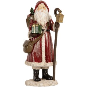 Clayre & Eef 6PR5672 Dekoration Weihnachtsmann 12x11x26 cm Rot & Weiß