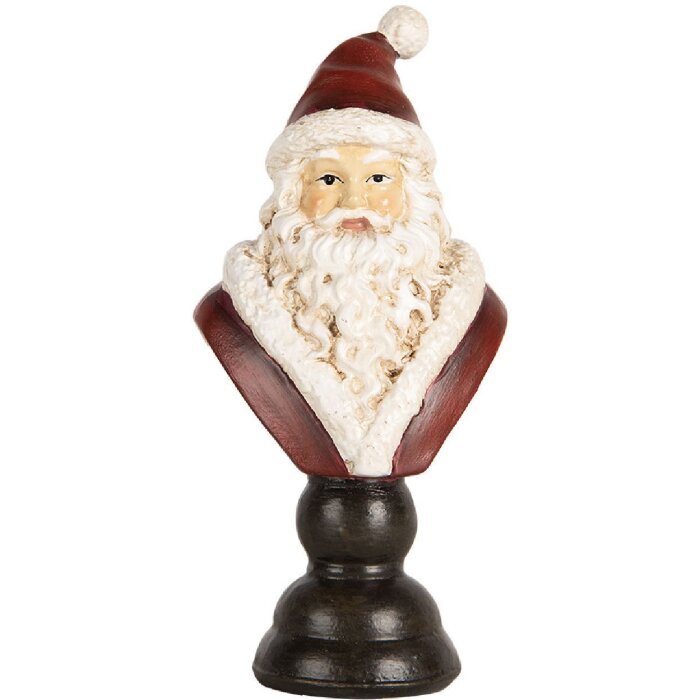 Clayre & Eef 6PR5674 Dekoration Büste Weihnachtsmann 7x5x15 cm Rot & Weiß