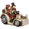 Clayre & Eef Декорация Дети в автомобиле 22x14x16 см золотистый