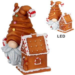 Clayre & Eef 6PR5309 Dekoration Zwerg mit LED 14x9x15...