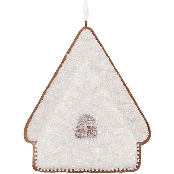 Clayre & Eef 6PR5328 Декоративная подвеска Дом 9x1x10 см Белый/Коричневый