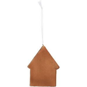Clayre & Eef 6PR5333 Dekoration Anhänger Haus 8x1x10 cm Weiß Braun