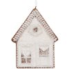 Clayre & Eef 6PR5333 Dekoration Anhänger Haus 8x1x10 cm Weiß Braun